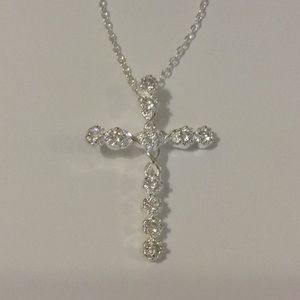 New, Sterling silver cross, pendant, necklace